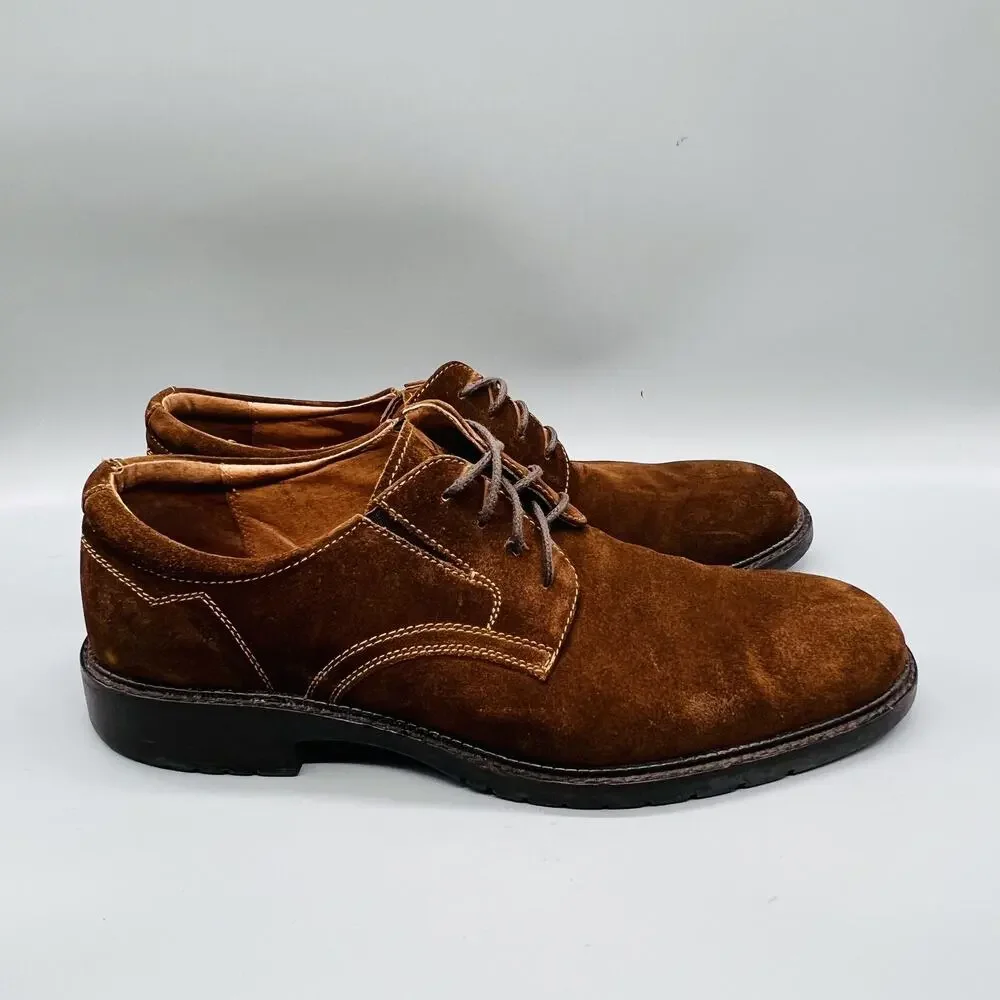 Johnston & Murphy Shoes Mens 9 Brown Suede Lace Up Casual Sneakers Comfort